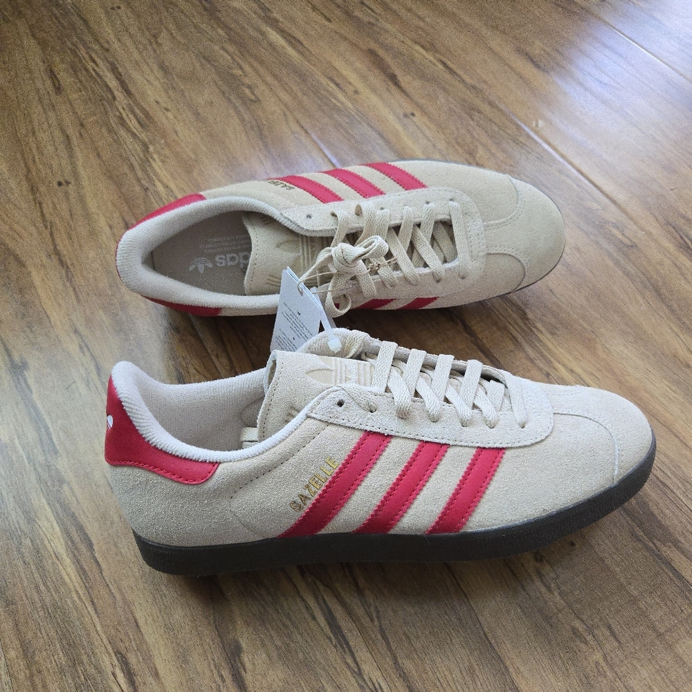 Adidas Suede Gazelle JH5393 Men Tan And Red New No Box 042025 - Picture 9 of 9